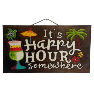 'It's happy hour' sign