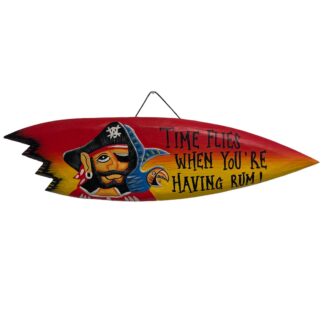 'Time flies when you're having rum' surfboard sign