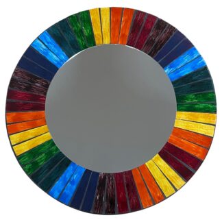 Round rainbow mosaic mirror (40cm)