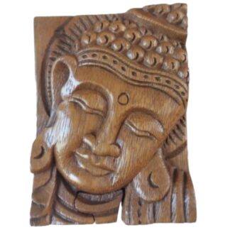 Natural wood Thai Buddha puzzle trinket holder
