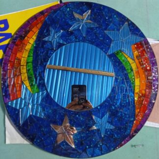 Round mosaic shooting stars mirror (40cm)