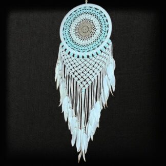 Macrame dreamcatcher with feather tassels