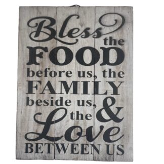 'Bless the food before us....' sign