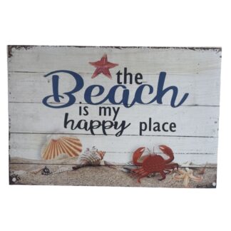 'The beach is my happy place' sign