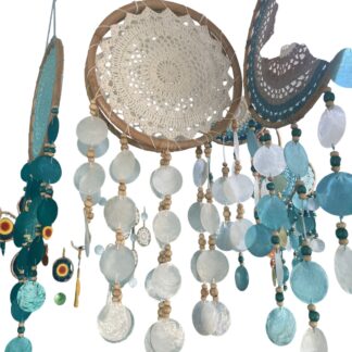 Macrame dreamcatcher with capiz shells