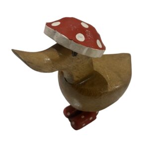 Mushroom hat bamboo root duck