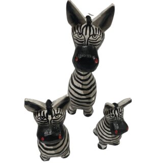 Family of three cartoon zebras -medium
