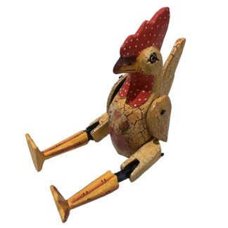 Antique painted decoupage chicken puppet