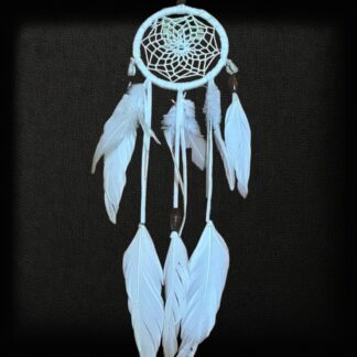 Miniature dreamcatcher with feather tassels