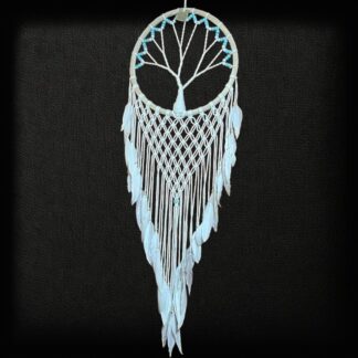 Macrame tree of life dreamcatcher with feather tassels