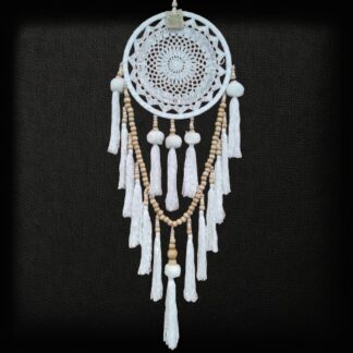 Macrame dreamcatcher with beads and tassels
