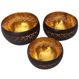 Set of 3 coconut shell bowls