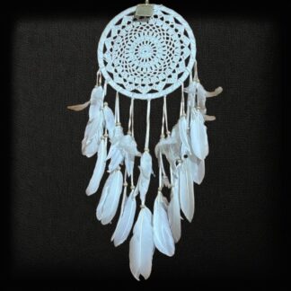 Macrame dreamcatcher with feather tassels