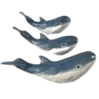 Set of 3 painted whales