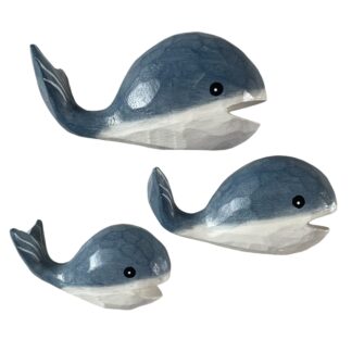 Set of 3 painted whales
