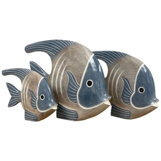 Set of three painted angel fish